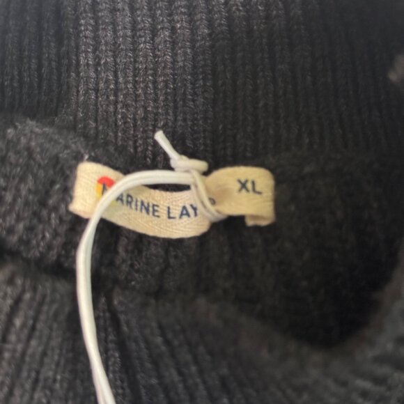 Marine Layer Erin Turtleneck women Sweater Black color Ribbed Knit XL New - Picture 5 of 11